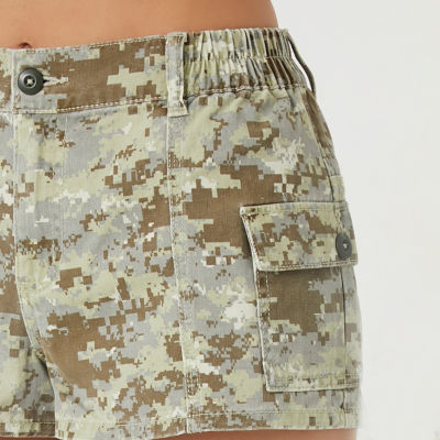 Forever 21 Camo Twill Womens Low Rise Shortie Short-Juniors