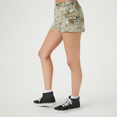 Forever 21 Camo Twill Womens Low Rise Shortie Short-Juniors