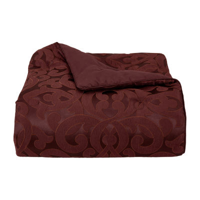 Queen Street Le Grande Maroon 4-pc. Jacquard Midweight Comforter Set