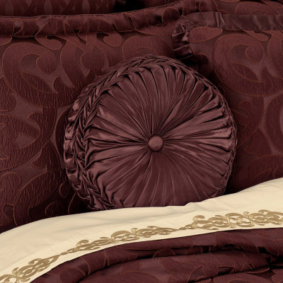 Queen Street Le Grande Maroon Round Throw Pillows