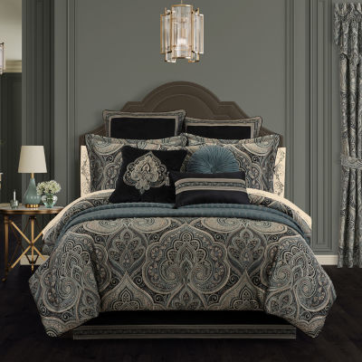 Queen Street Viccorino 4-pc. Damask + Scroll Midweight Comforter Set