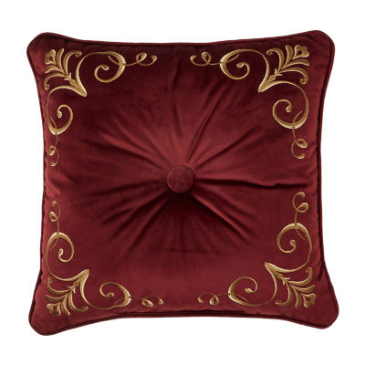 Five Queens Court Bordeaux Square Throw Pillows