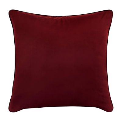 Five Queens Court Bordeaux Square Throw Pillow