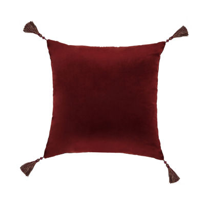 Five Queens Court Bordeaux Square Throw Pillow