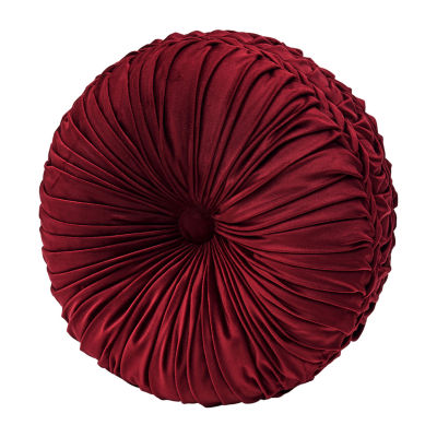 Five Queens Court Bordeaux Round Throw Pillows