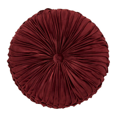 Five Queens Court Bordeaux Round Throw Pillow