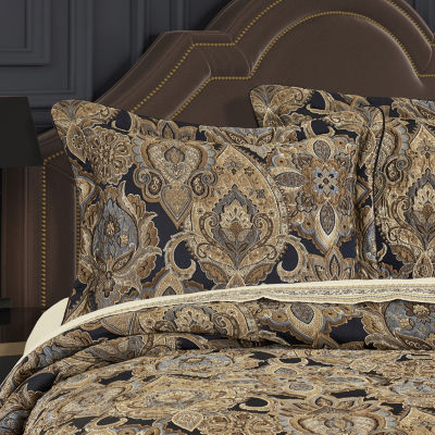 Queen Street Amber 4-pc. Damask + Scroll Midweight Comforter Set