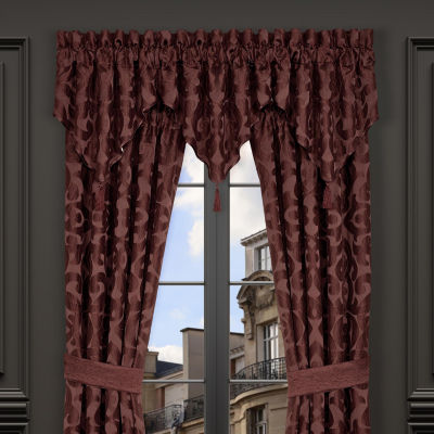 Queen Street Le Grande Maroon Energy Saving Light-Filtering Rod Pocket Set of 2 Curtain Panel