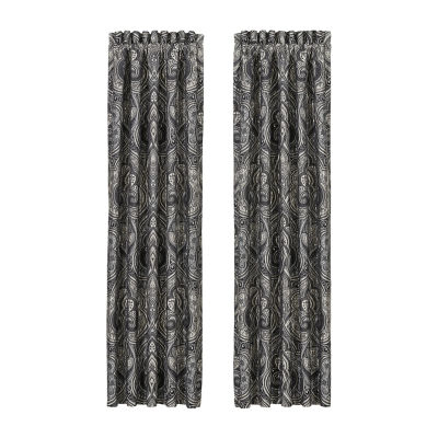 Five Queens Court Dalton Rod Pocket Energy Saving Light-Filtering Set of 2 Curtain Panel