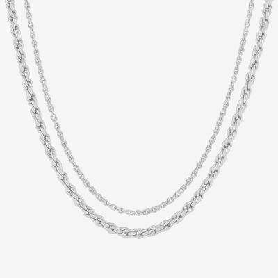 Womens Pure Silver Over Brass 2-pc. Necklace Set