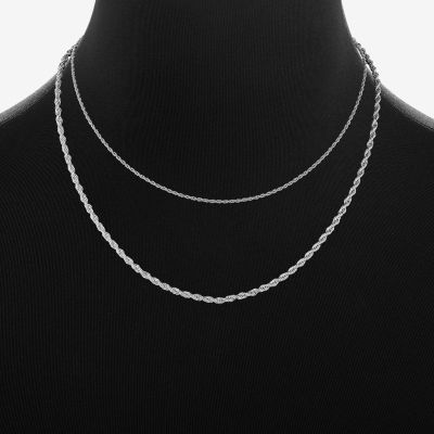 Womens Pure Silver Over Brass 2-pc. Necklace Set