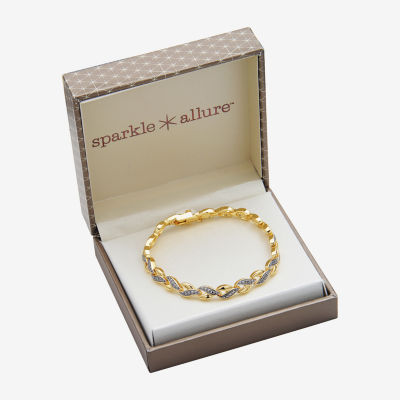Sparkle Allure Womens Natural Diamond Accent 18K Gold Over Brass 7.25 Inch Tennis Bracelet