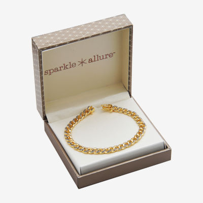 Sparkle Allure Womens Natural Diamond Accent 18K Gold Over Brass 7.25 Inch Tennis Bracelet