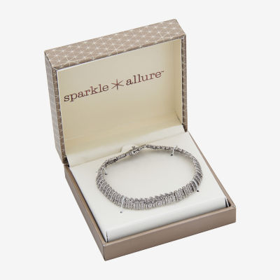 Sparkle Allure Womens Natural Diamond Accent Pure Silver Over Bronze 7.25 Inch Tennis Bracelet