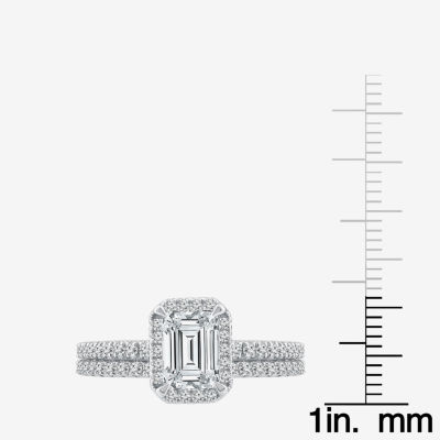 Signature By Modern Bride Womens 2 CT. T.W. Lab Grown White Diamond 10K or 14K Gold Side Stone Bridal Set