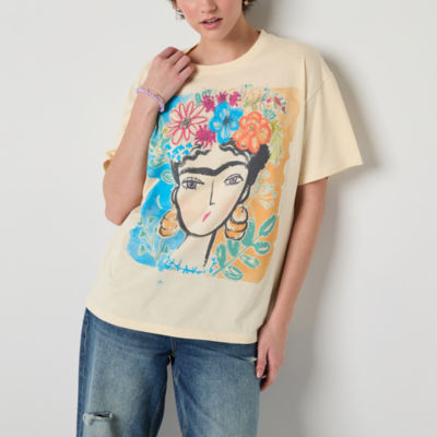Jerry Leigh Friday Khalo Oversized Tee Girls Crew Neck Short Sleeve Oversized Juniors Graphic T-Shirt