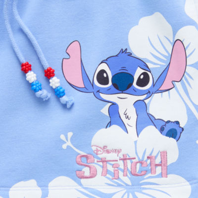 Lilo And Stitch The Movie Fleece Juniors Womens Mid Rise Juniors Pull-On Short