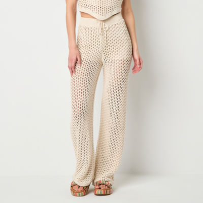 Arizona-Juniors Womens Mid Rise Straight Pull-On Pants