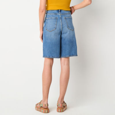 a.n.a Soft Drape Womens Low Rise Denim Short