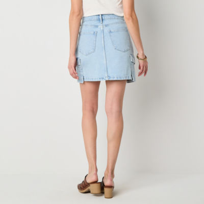 a.n.a Womens High Rise Midi Denim Skirt