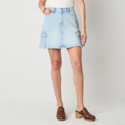 a.n.a Womens High Rise Midi Denim Skirt