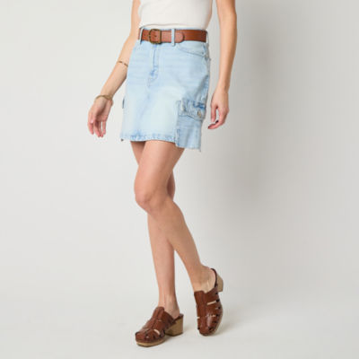 a.n.a Womens High Rise Midi Denim Skirt