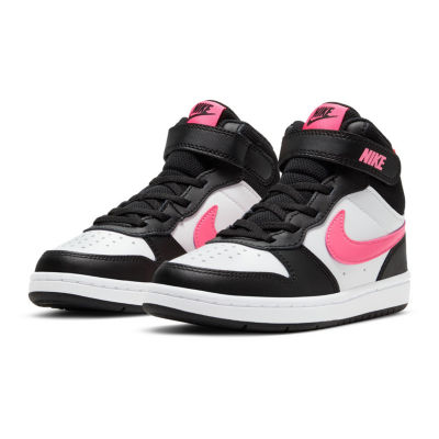 Nike Court Borough Mid Little Kid Girls Sneakers, Color: White
