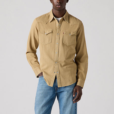 Levi's Mens Classic Standard Fit Western Shirt, X-large, Yellow