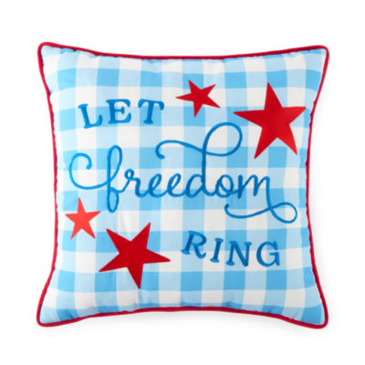 Layerings Let Fredom Ring Square Throw Pillows