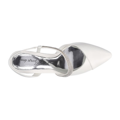 Easy Street Emerald Womens Round Closed Toe Stiletto Heel Pumps