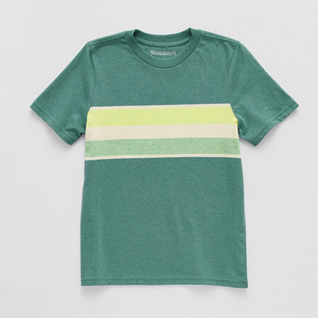 Thereabouts Little & Big Kid Boys Crew Neck Short Sleeve T-Shirt, L (14-16) Husky, Green