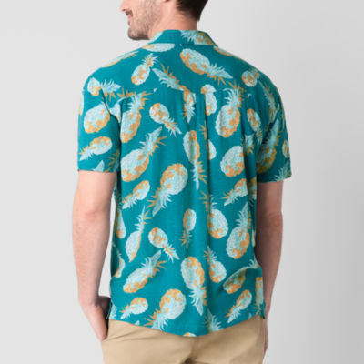 St. John's Bay Button-Down Mens Short Sleeve Breathable Camp Shirt
