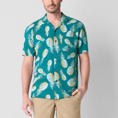 St. John's Bay Button-Down Mens Short Sleeve Breathable Camp Shirt