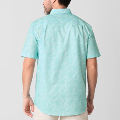 St. John's Bay Breathable Performance Mens Classic Fit Short Sleeve Button-Down Shirt