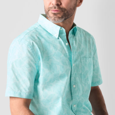 St. John's Bay Breathable Performance Mens Classic Fit Short Sleeve Button-Down Shirt