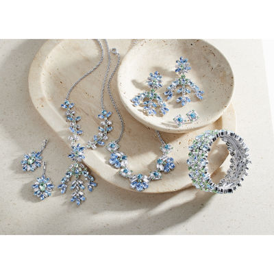 Monet Jewelry Womens Blue Glass Round Stretch Bracelet