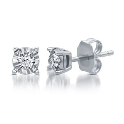 1/6 CT. T.W. Genuine White Diamond 10K Gold Stud Earrings