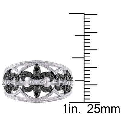 Womens 1/4 CT. T.W. White & Color Enhanced Black Diamond Sterling Silver Cocktail Ring