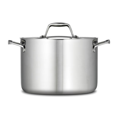 Tramontina Gourmet 8-qt. Tri-Ply Clad 18/10 Stainless Steel Induction-Ready Stock Pot with Lid