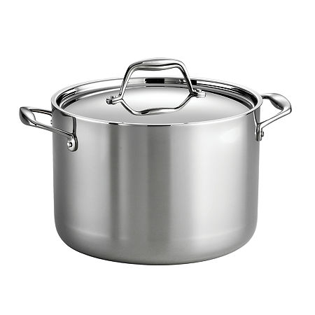 Tramontina Gourmet 8-qt. Tri-Ply Clad 18/10 Stainless Steel Induction-Ready Stock Pot With Lid, One Size, Silver