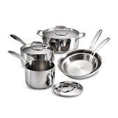 Tramontina 80116/249DS Gourmet Stainless Steel Induction-Ready Tri-Ply Clad  12-Piece Cookware Set, NSF