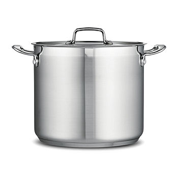 Induction Ready 16 Qt Tramontina Stainless Steel Covered Stockpot Clear Lid 3ply Base 