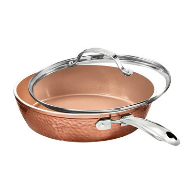 Gotham Steel Hammered Copper 10” Nonstick Fry Pan with Lid