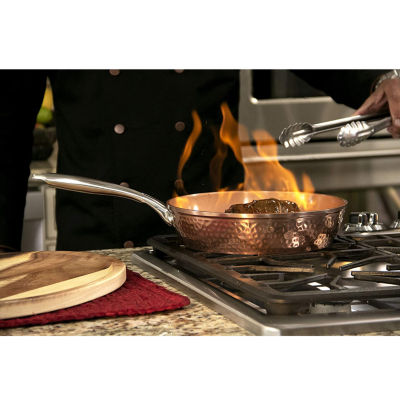 Gotham Steel Hammered Copper 10” Nonstick Fry Pan with Lid