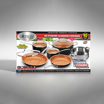 Gotham Steel 10-Piece Aluminum Ti-Ceramic Nonstick Round Cookware