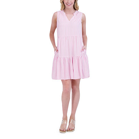  Stella Parker Sleeveless Striped A-Line Dress