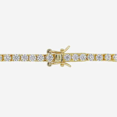 Womens 5 CT. T.W. Lab Created White Moissanite 18K Gold Over Silver Tennis Bracelet