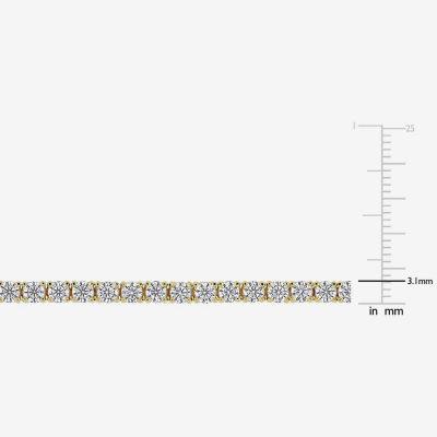 Womens 5 CT. T.W. Lab Created White Moissanite 18K Gold Over Silver Tennis Bracelet