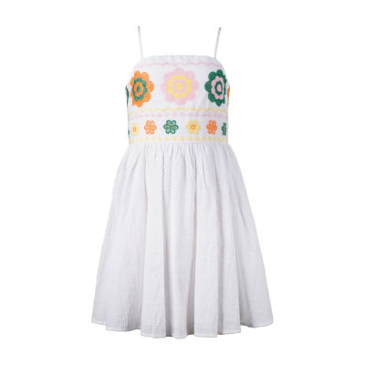 Lilt Big Girls Sleeveless Empire Waist Dress, Color White JCPenney