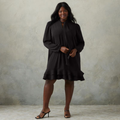 jcpenney black long sleeve dress